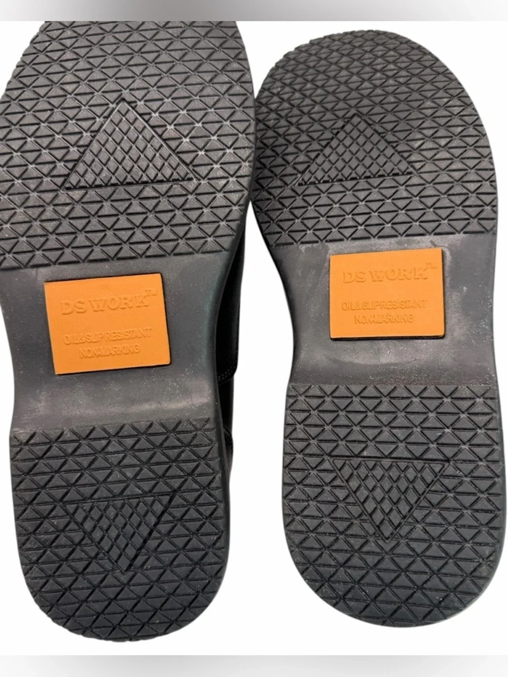 Men’s Black Work Shoes with Orange Accent